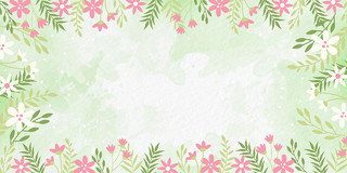 绿色植物水彩底纹简约文艺小清新浪漫温馨母亲节边框展板背景